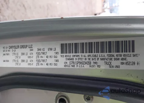 2010 Dodge Ram 1500 Slt/Sport/Trx from USA, damaged, VIN 1D7RV1GP9AS234358